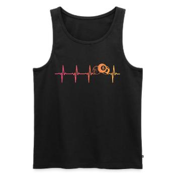 billard à 8 boules Sunset battement de coeur - Débardeur bio Premium Homme - noir - Devant - Michal (187cm)