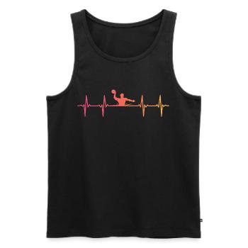 Wasserball Sonnenuntergang Herzschlag Wasserball - Männer Premium Bio Tank Top - Schwarz - Vorne - Michal (187cm)