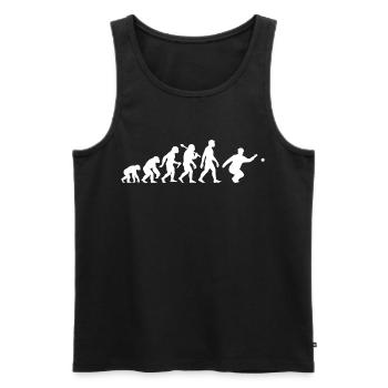 Graphique d’évolution des joueurs de bocce et de pétanque - Débardeur bio Premium Homme - noir - Devant - Michal (187cm)