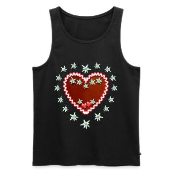 49 Lebkuchenherz Engelein Edelweiss Dein Text - Männer Premium Bio Tank Top - Schwarz - Vorne - Michal (187cm)