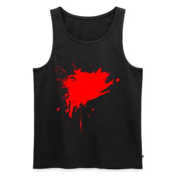 Peinture tache éclaboussée de saleté rouge - Débardeur bio Premium Homme - noir - Devant - AI Model Male 178 light (178cm)
