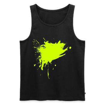 Stain paint splashed yellow dirt dirty - Men's Premium Organic Tank Top - black - Front - AI Model Male 178 light (178cm)
