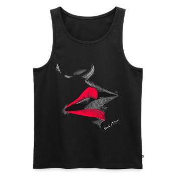 Kissme - Männer Premium Bio Tank Top - Schwarz - Vorne - AI Model Male 178 light (178cm)