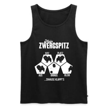 Zwergspitz Hunde Geschenkidee Weihnachten - Männer Premium Bio Tank Top - Schwarz - Vorne - AI Model Male 178 light (178cm)