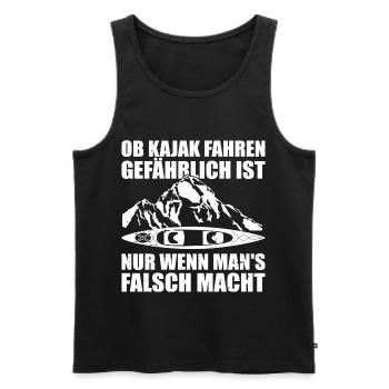 Kajak Geschenkidee Kanu Paddeln Kajakfahren - Männer Premium Bio Tank Top - Schwarz - Vorne - AI Model Male 178 light (178cm)