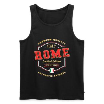 Rom Rome Italien Stadt Schrift Vintage Retro - Männer Premium Bio Tank Top - Schwarz - Vorne - Michal (187cm)