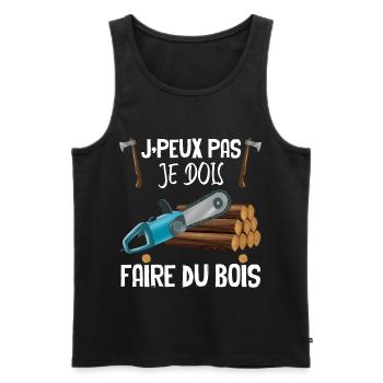 Faire du bois Garde Forestier métier Bois - Débardeur bio Premium Homme - noir - Devant - Michal (187cm)