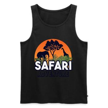 Safari Big Five - Débardeur bio Premium Homme - noir - Devant - AI Model Male 178 light (178cm)