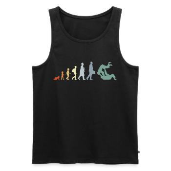 Vintage Judo Evolution - Männer Premium Bio Tank Top - Schwarz - Vorne - AI Model Male 178 light (178cm)