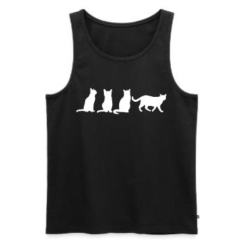 Drôles de chats - Débardeur bio Premium Homme - noir - Devant - Michal (187cm)
