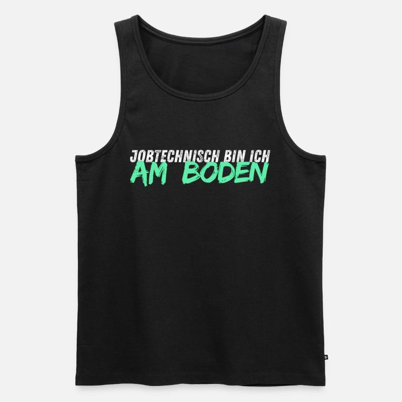 Jobtechnisch bin ich am BODEN // Bodenleger - Männer Premium Bio Tank Top - Schwarz