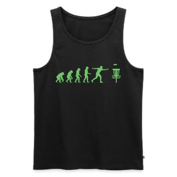 Disc Golf Evolution Funny Disc Golfer Flying Disc - Men's Premium Organic Tank Top - black - Front - AI Model Male 178 light (178cm)