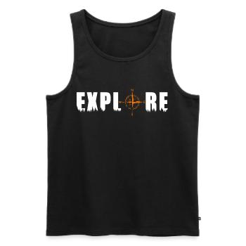 Explore Motiv mit einem Kompass - Männer Premium Bio Tank Top - Schwarz - Vorne - AI Model Male 178 light (178cm)