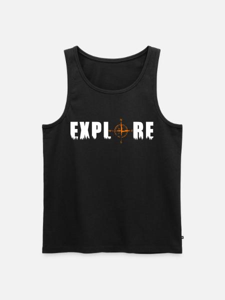 Explore motif with a compass - Men's Premium Organic Tank Top - black