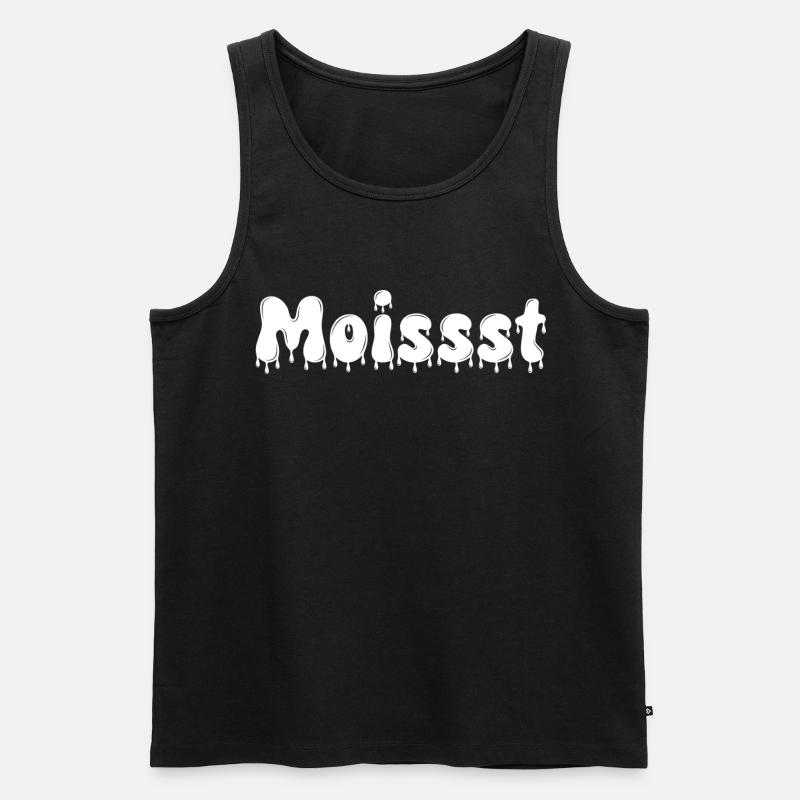Feuchter tropfender Text - Männer Premium Bio Tank Top - Schwarz