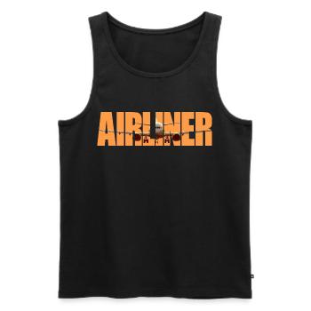 Avion de ligne B 737 - Débardeur bio Premium Homme - noir - Devant - Michal (187cm)