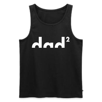 Dad hoch zwei | Vater | Vatertag - Männer Premium Bio Tank Top - Schwarz - Vorne - Michal (187cm)