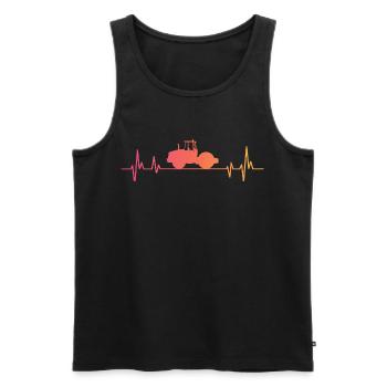 Compactor roller sunset construction - construction site - Men's Premium Organic Tank Top - black - Front - Michal (187cm)