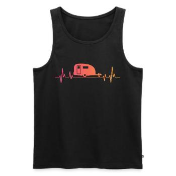 Caravane Sunset Heartbeat camper voyage - Débardeur bio Premium Homme - noir - Devant - Michal (187cm)