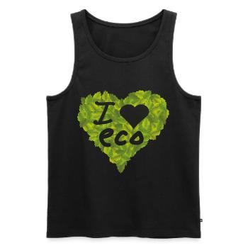 i love I love eco eco environment nature conservation - Men's Premium Organic Tank Top - black - Front - AI Model Male 178 light (178cm)