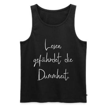 Lesen Gefährdet Die Dummheit - Männer Premium Bio Tank Top - Schwarz - Vorne - AI Model Male 178 light (178cm)