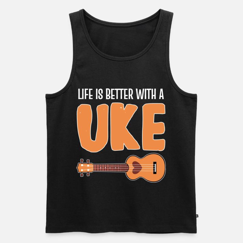 Ukulele - Männer Premium Bio Tank Top - Schwarz