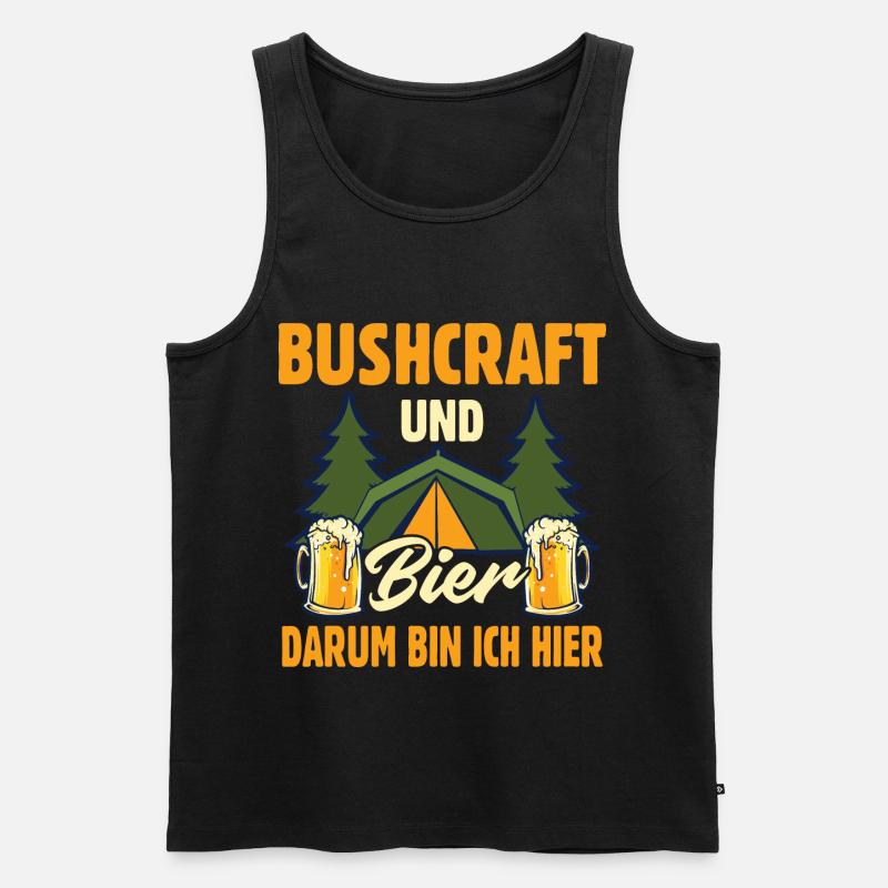 Bier Camping Bushcraft Survival - Männer Premium Bio Tank Top - Schwarz