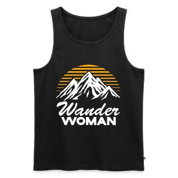 Hiking Woman Mountains Hiking Hiking Gift Woman - Men's Premium Organic Tank Top - black - Front - Michal (187cm)