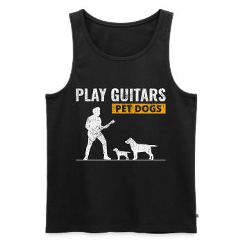 Spielen Gitarren Pet Dogs Musik Musiker Bassist Funny - Männer Premium Bio Tank Top - Schwarz - Vorne - AI Model Male 178 light (178cm)