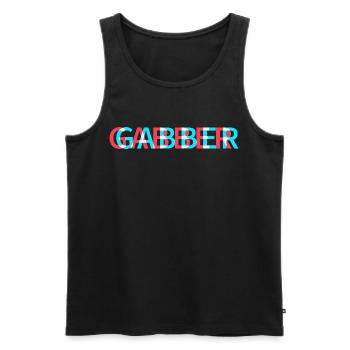 Gabber Techno Rave Festival Electro Musik Raver - Männer Premium Bio Tank Top - Schwarz - Vorne - Michal (187cm)