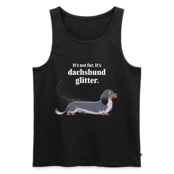Dachshund Glitter Lustiges Hundedesign - Männer Premium Bio Tank Top - Schwarz - Vorne - Michal (187cm)