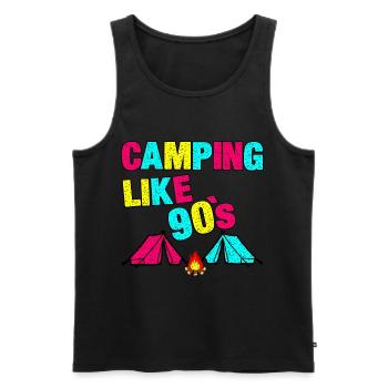 90s Camping - Men's Premium Organic Tank Top - black - Front - Michal (187cm)