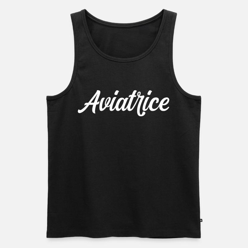 Fliegerpilot Flugzeugflug - Männer Premium Bio Tank Top - Schwarz