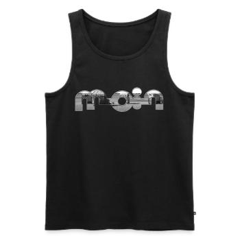 Hello - Men's Premium Organic Tank Top - black - Front - AI Model Male 178 light (178cm)