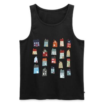 Houses - Men's Premium Organic Tank Top - black - Front - Michal (187cm)