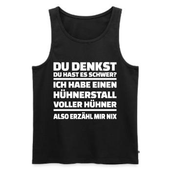 Huhn Hahn Henne Küken Hühnerstall Hühner Haushuhn - Männer Premium Bio Tank Top - Schwarz - Vorne - AI Model Male 178 light (178cm)