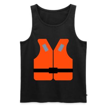 ★ Designfarben änderbar ★ Rettungsweste - Männer Premium Bio Tank Top - Schwarz - Vorne - AI Model Male 178 light (178cm)