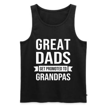 Great Dad promoted Grandpa promoted - Men's Premium Organic Tank Top - black - Front - AI Model Male 178 light (178cm)