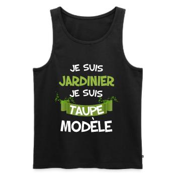 Taupe modele et jardinier humour jardin jardinage - Débardeur bio Premium Homme - noir - Devant - Michal (187cm)