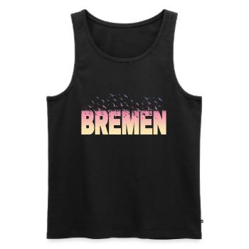 Brême Allemagne City Font Oiseaux Skyline - Débardeur bio Premium Homme - noir - Devant - Michal (187cm)