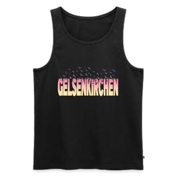 Gelsenkirchen Deutschland Stadt Schrift Vögel - Männer Premium Bio Tank Top - Schwarz - Vorne - Michal (187cm)