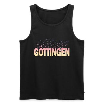 Göttingen Germany City Font Birds Skyline - Men's Premium Organic Tank Top - black - Front - Michal (187cm)