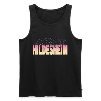 Hildesheim Deutschland Stadt Schrift Vögel Skyline - Männer Premium Bio Tank Top - Schwarz - Vorne - Michal (187cm)
