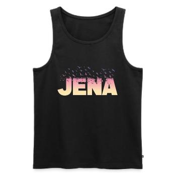 Jena Deutschland Stadt Schrift Vögel Skyline - Männer Premium Bio Tank Top - Schwarz - Vorne - Michal (187cm)