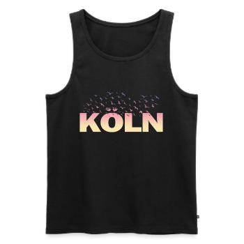 Köln Deutschland Stadt Schrift Vögel Skyline - Männer Premium Bio Tank Top - Schwarz - Vorne - Michal (187cm)