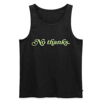No thanks – Minimalistisches Statement - Männer Premium Bio Tank Top - Schwarz - Vorne - AI Model Male 178 light (178cm)