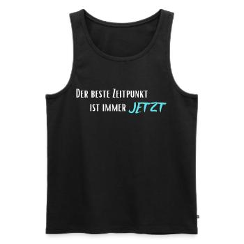 The best time is always now - Men's Premium Organic Tank Top - black - Front - AI Model Male 178 light (178cm)