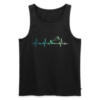 Kitesurfen Heartbeat Kiteboard Surf - Männer Premium Bio Tank Top - Schwarz - Vorne - Michal (187cm)