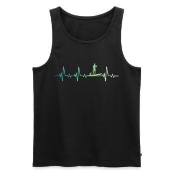 Stand up paddle heartbeat - Men's Premium Organic Tank Top - black - Front - AI Model Male 178 light (178cm)