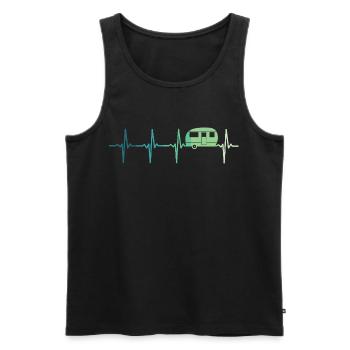 Caravan heartbeat camping caravaning - Men's Premium Organic Tank Top - black - Front - AI Model Male 178 light (178cm)